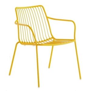 Pedrali Žlutá kovová židle Nolita 3659 s područkami