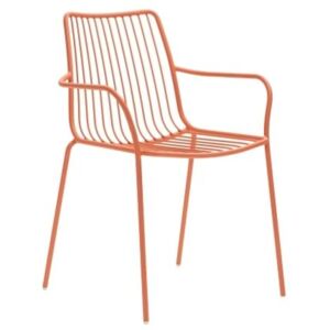 Pedrali Cihlová kovová židle Nolita 3656 s područkami