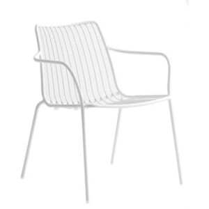 Pedrali Bílá kovová židle Nolita 3659 s područkami