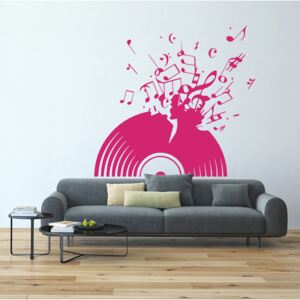 Samolepka na zeď GLIX - Vinylová deska Růžová 50 x 45 cm