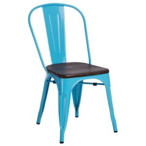 Židle PARIS WOOD modrá borovice kartáčovaná