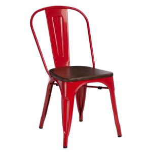 Židle PARIS WOOD červená borovice ořech