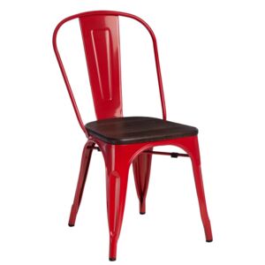 Židle PARIS WOOD červená borovice kartáčovaná