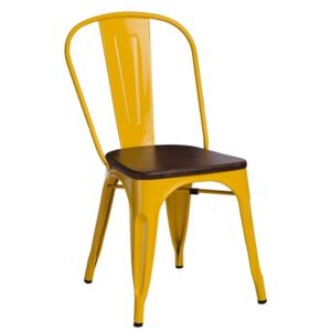 Židle PARIS WOOD žlutá borovice ořech