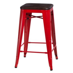 Barová židle PARIS WOOD 75cm červená borovice kartáčovaná