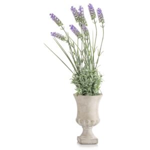 Luxusní keramická váza s umělými květinami LAWENDA 10x45cm (keramické vázy)