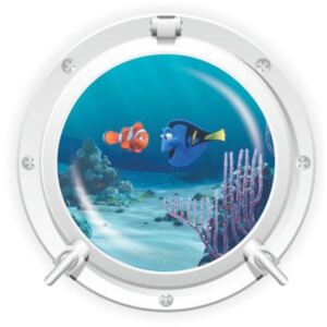 ZOOYOO Samolepka na zeď Ponorka okno Nemo Dory 3D 43 x 43 cm
