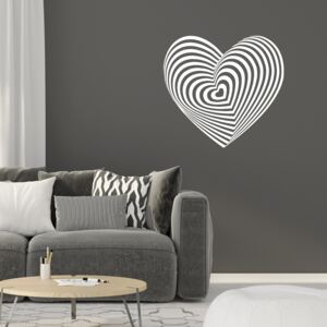 Samolepka na zeď GLIX - Hypno srdce Bílá 50 x 45 cm
