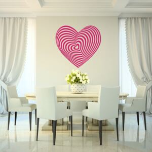 Samolepka na zeď GLIX - Hypno srdce Růžová 50 x 45 cm