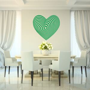 Samolepka na zeď GLIX - Hypno srdce Světle zelená 50 x 45 cm