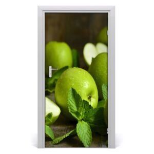 Samolepící fototapeta na dveře zelená jablka