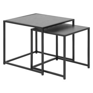 SCANDI Černý set dvou konferenčních stolků Darila 40x40/50x50 cm