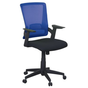 Kancelářská židle Eva, síť, černá/modrá
