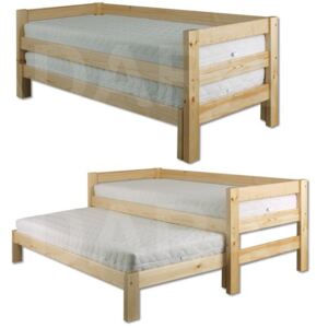 Drewmax dětská dřevěná postel z borovice s přistýlkou
