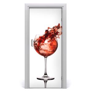Samolepící fototapeta na dveře sklenice vína