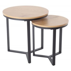 2SET odkládací stolek STUDIO dubový vzhled Nábytek | Obývací pokoj | Odkládací stolky