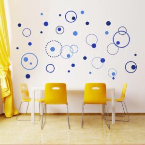 Samolepka na zeď GLIX - Kruhy Modrá 3 x 30 x 55 cm