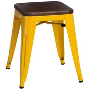 Stolička Tolix 45, žlutá/ořech