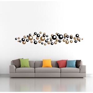Samolepka na zeď GLIX - Bubliny dvoubarevné Černá a hnědá 2 x 30 x 30 cm