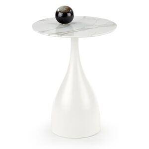 Odkládací stolek PATRIZIA marmor / kov Bílá