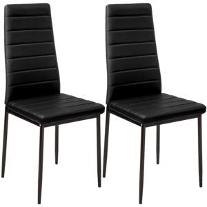 2 Jídelní židle, syntetická kůže černá