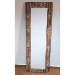 Zrcadlo BAMBOO, hnědá natural, exotické dřevo, ruční práce,170 cm