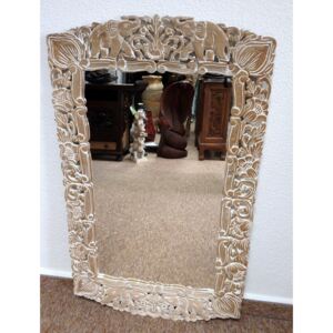 Zrcadlo SLON, hnědá natural, teakové dřevo, ruční práce, 100x60 cm