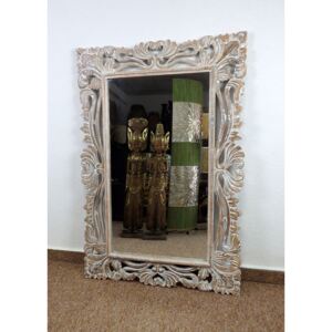 Zrcadlo MAGIC hnedá natural, exotické dřevo, ruční práce, 120x80cm