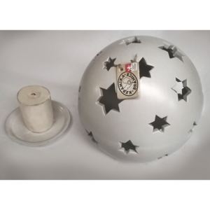 Keramická lampa - vánoční koule s hvězdami