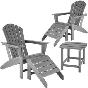 Tectake 404169 2 zahradní židle janis se 2 podnožkami a stolem - šedá