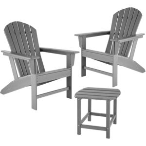Tectake 404177 2 zahradní židle janis se stolem - šedá