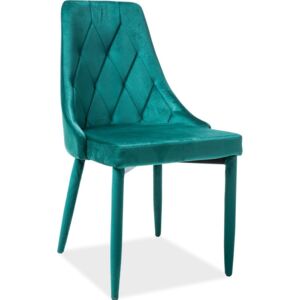 Jídelní čalouněná židle TRIX VELVET zelená