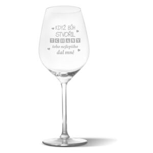 Sklenička na víno SABLIO - Když Bůh stvořil tchány 350 ml