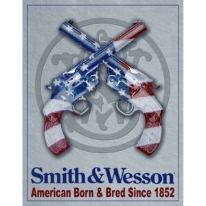 Plechová cedule: Smith & Wesson - 40x30 cm