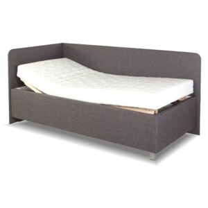 Zvýšená čalouněná postel s úložným prostorem Aleš, 90x210