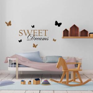 Samolepka na zeď GLIX - Sweet dreams Černá a hnědá 120 x 60 cm