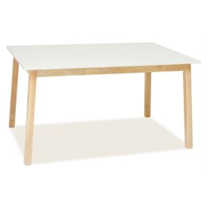 Jídelní stůl rozkládací - NARVIK, bílá/bělený dub
