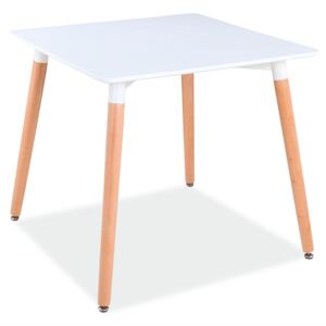 Jídelní stůl - NOLAN II, 80x80 cm, bílá/buk