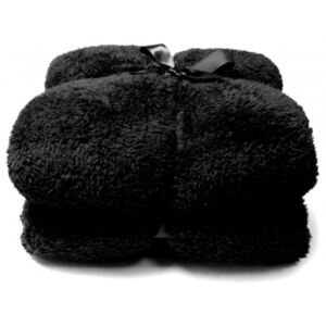 Unique Living Heboučká deka Teddy černá 150 x 200 cm