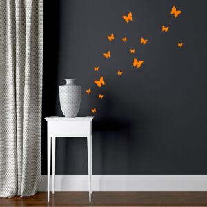 Samolepka na zeď GLIX - Sada motýlů Oranžová 95 x 10 cm