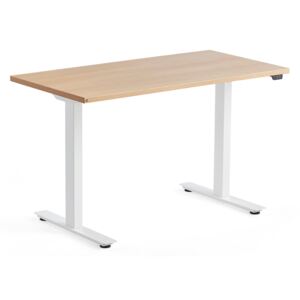AJ Produkty Výškově stavitelný stůl Modulus, 1200x600 mm, bílý rám, dub