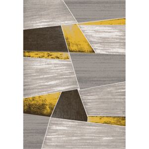 Moderní kusový koberec ELEFANTA 71736/37224 Geometrický šedý žlutý Rozměr: 60x100 cm