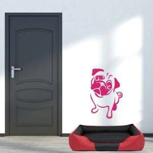 Samolepka na zeď GLIX - Mopslík Růžová 25 x 40 cm