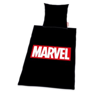 Herding povlečení Logo Marvel 135x200/80x80 cm černé