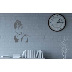 Samolepka na zeď GLIX - Audrey Hepburn Šedá 55 x 75 cm