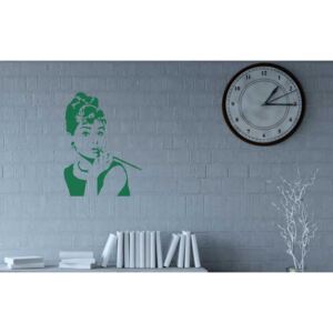 Samolepka na zeď GLIX - Audrey Hepburn Světle zelená 55 x 75 cm