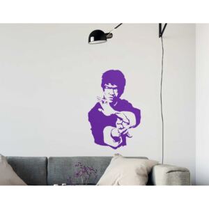 Samolepka na zeď GLIX - Bruce Lee Fialová 45 x 70 cm