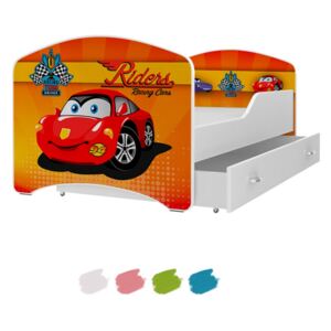 Dětská postel IGOR s motivem RACING CAR včetně úložného prostoru