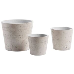 Set tří šedých betonových květináčů LaForma Lux I