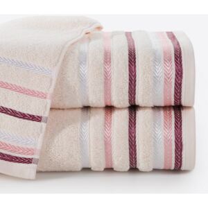 Bavlněný froté ručník s proužky LITVA 50x90 cm, růžová, 500 gr Mybesthome Varianta: ručník - 1 kus 50x90 cm